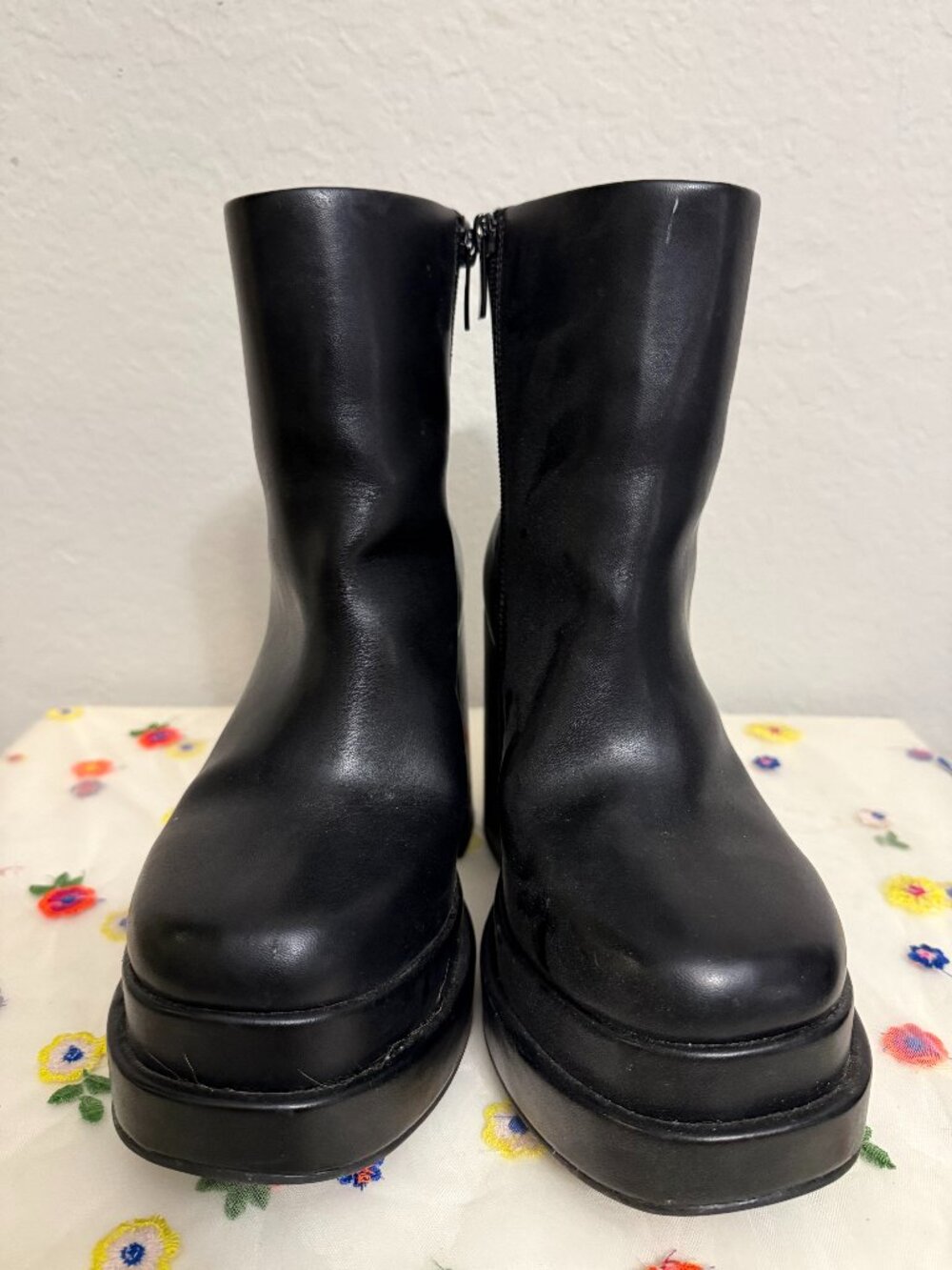 Torrid Black Faux Leather Platform Ankle Boots